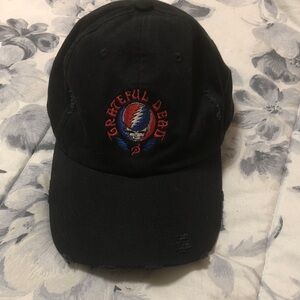 Peloton Black Baseball Cap with Red, Blue and White Embroidered Logo
